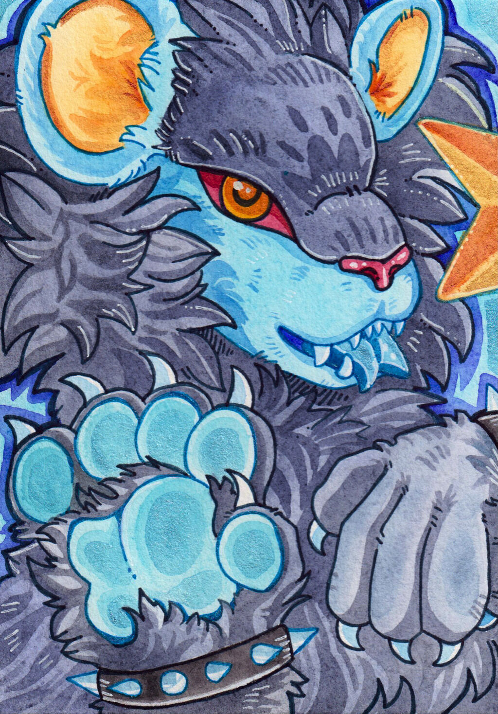 Luxray watercolour – Coyote